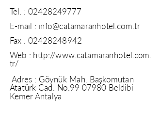 Catamaran Resort Hotel iletiim bilgileri